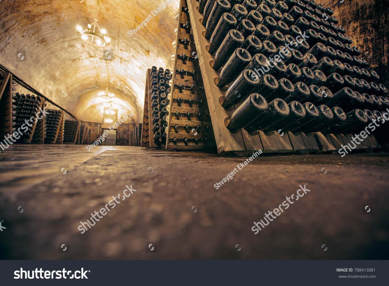 stock-photo-champagne-production-in-traditional-way-in-a-wine-cellar-788413081